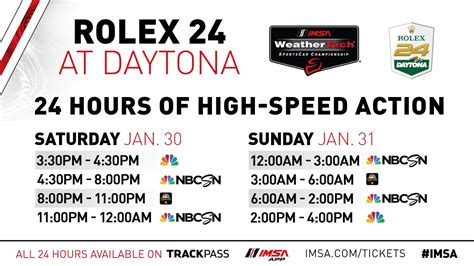 rolex 24 schedule of events